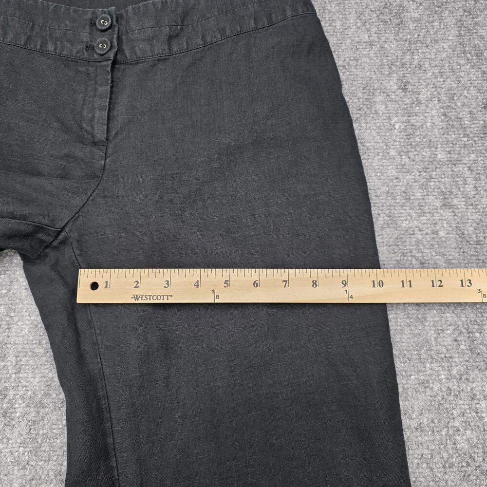 J Jill Pants Womens Petite 10 Black Linen Wide Leg Dress Trousers Casual Summer - Picture 7 of 16